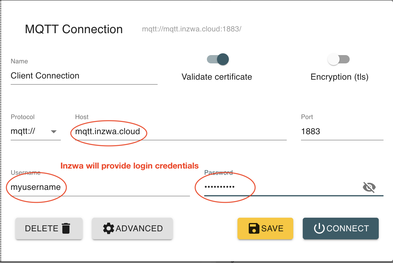 MQTT Explorer Connection Settings