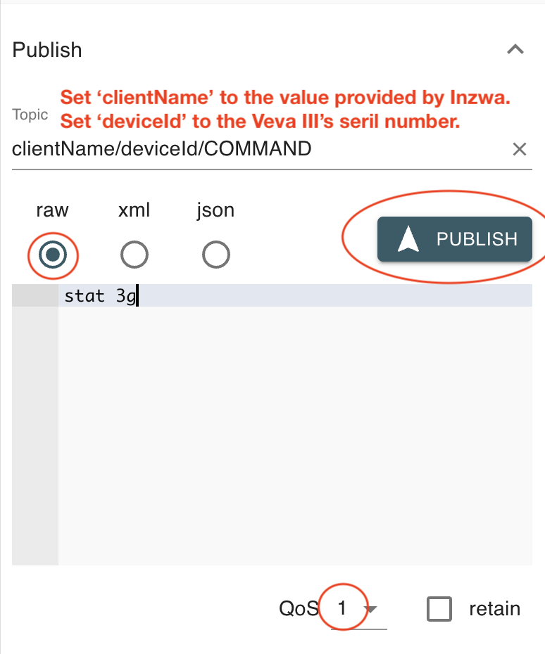 MQTT Explorer Publish Window